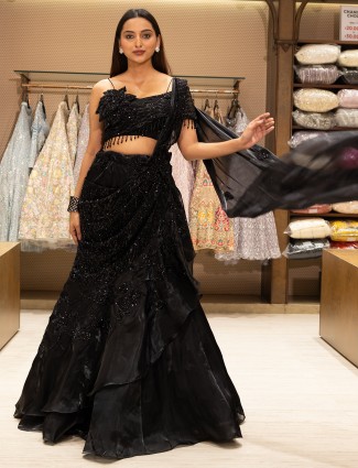 Beautiful stunning navy georgette lehenga choli